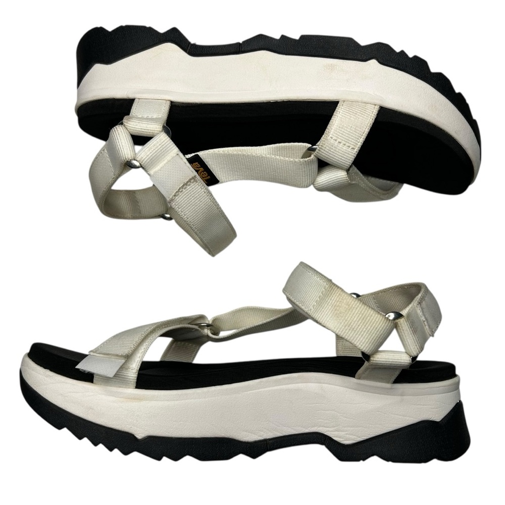 Teva Jadito Universal Platform Sandals White Black Chunky Sport Sz 9 - Picture 9 of 16